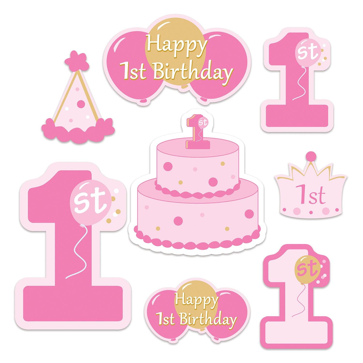 Beistle 1st Birthday Party Cutouts (8/Pkg)