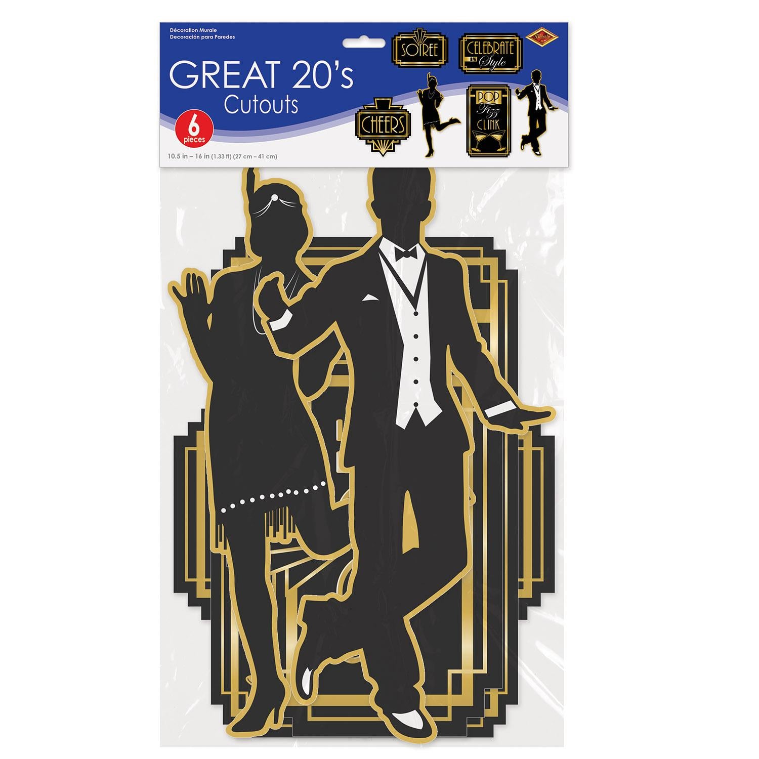 Beistle Roaring 20's Party Cutouts (6/Pkg)