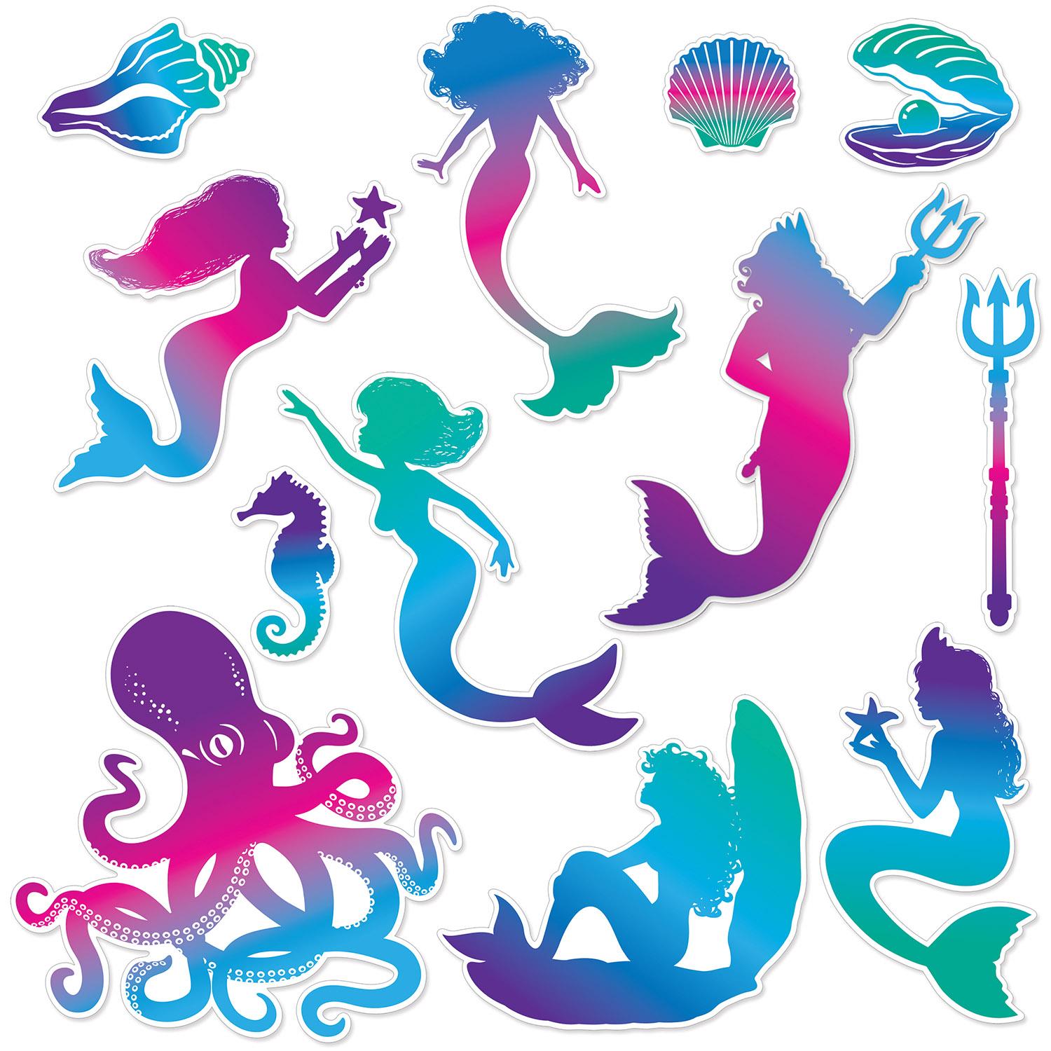 Beistle Mermaid Party Cutouts (12/Pkg)