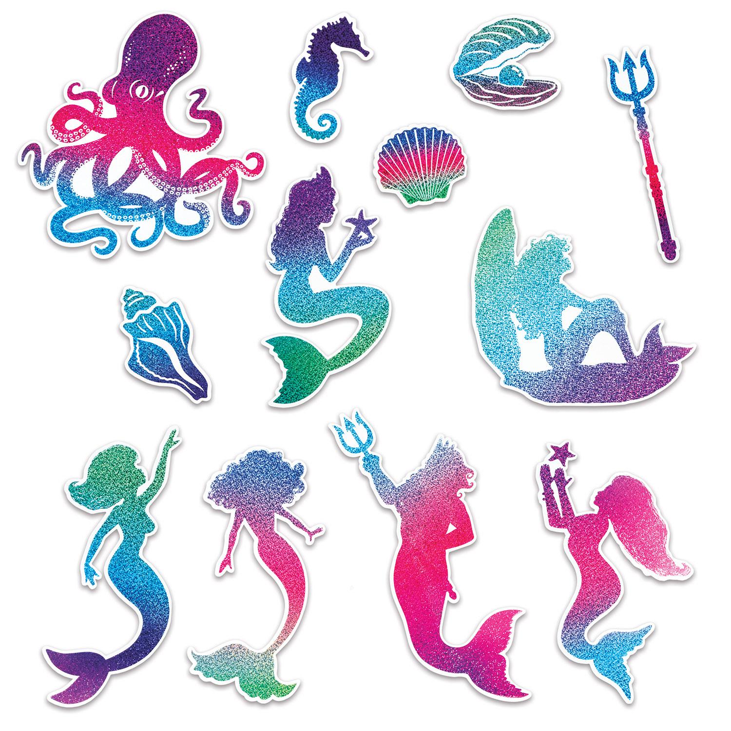 Beistle Mermaid Party Cutouts (12/Pkg)