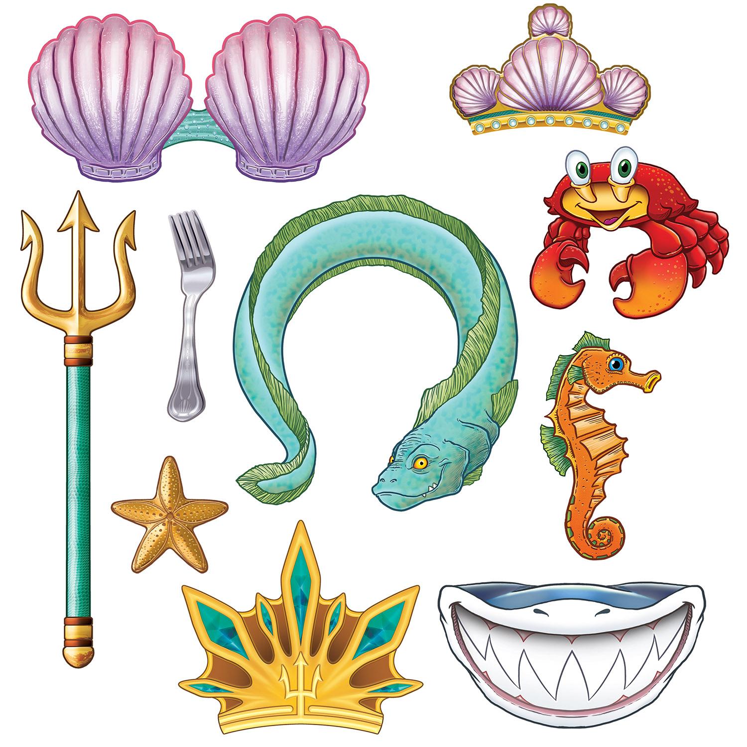 Beistle Mermaid Party Photo Fun Signs (10/Pkg)