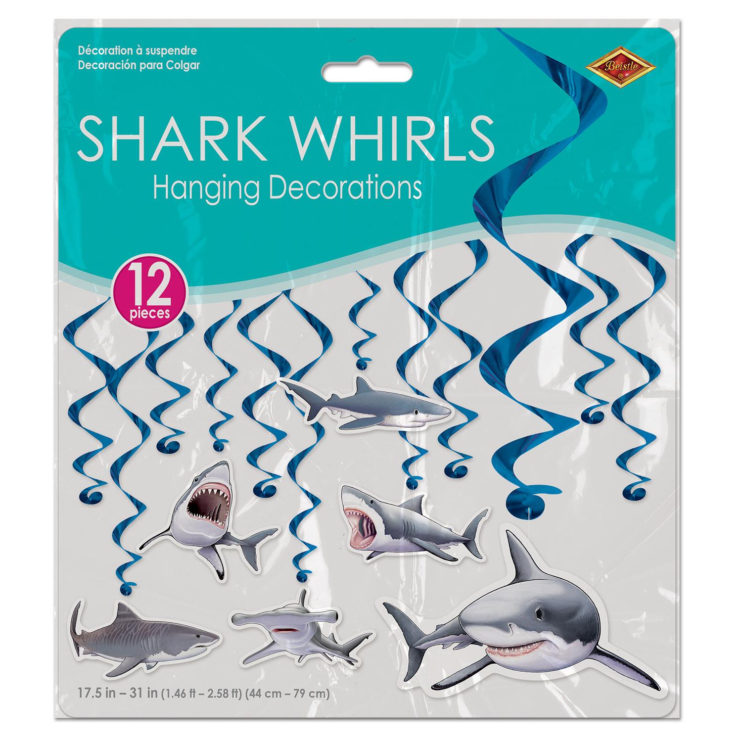 Beistle Shark Party Whirls (12/Pkg)