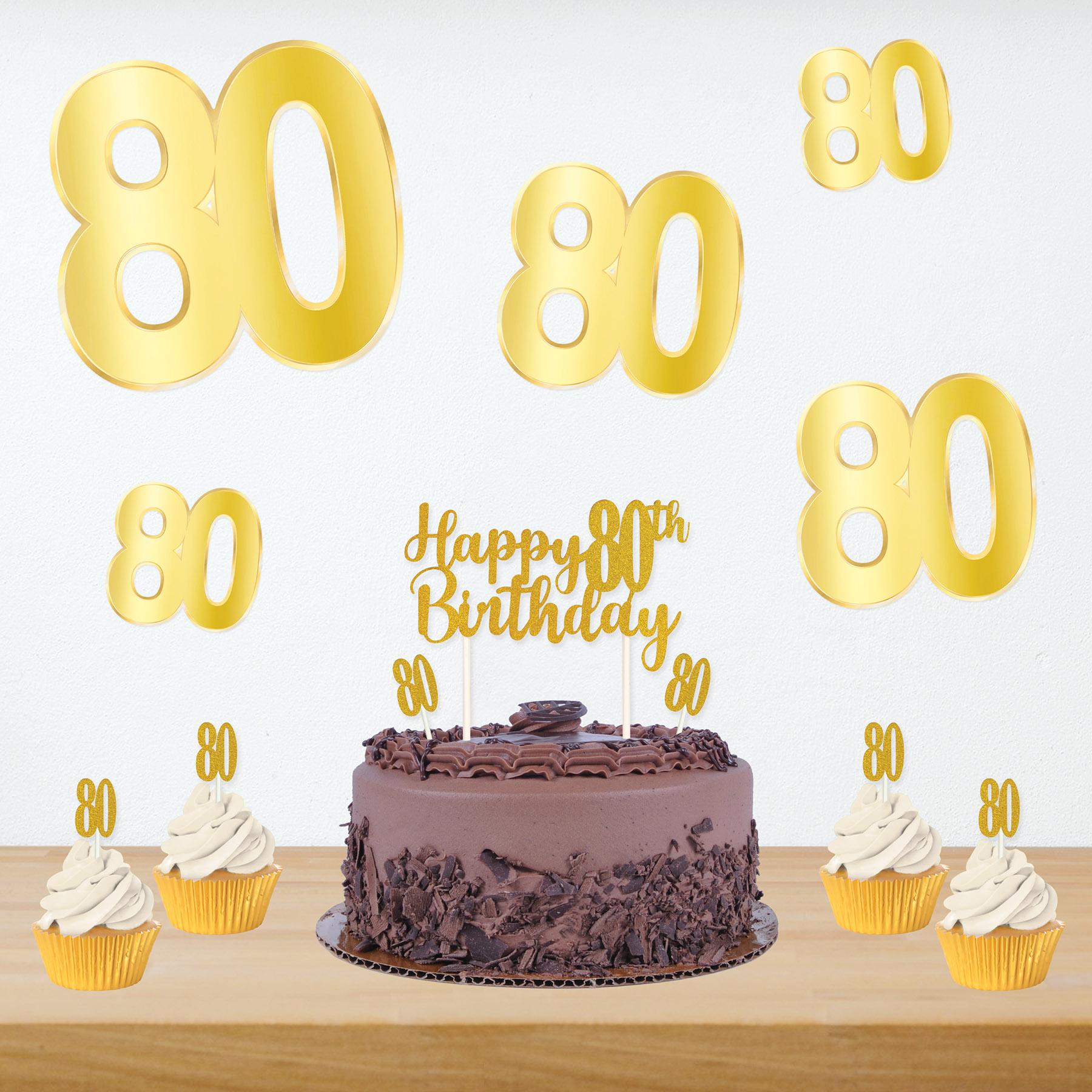 Beistle Happy 80th Birthday Party Cake Topper