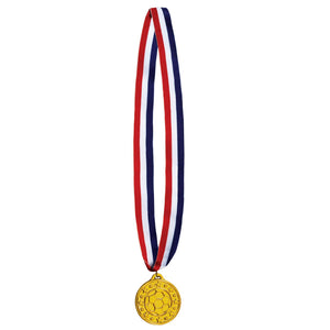 Beistle Soccer Medal with Ribbon