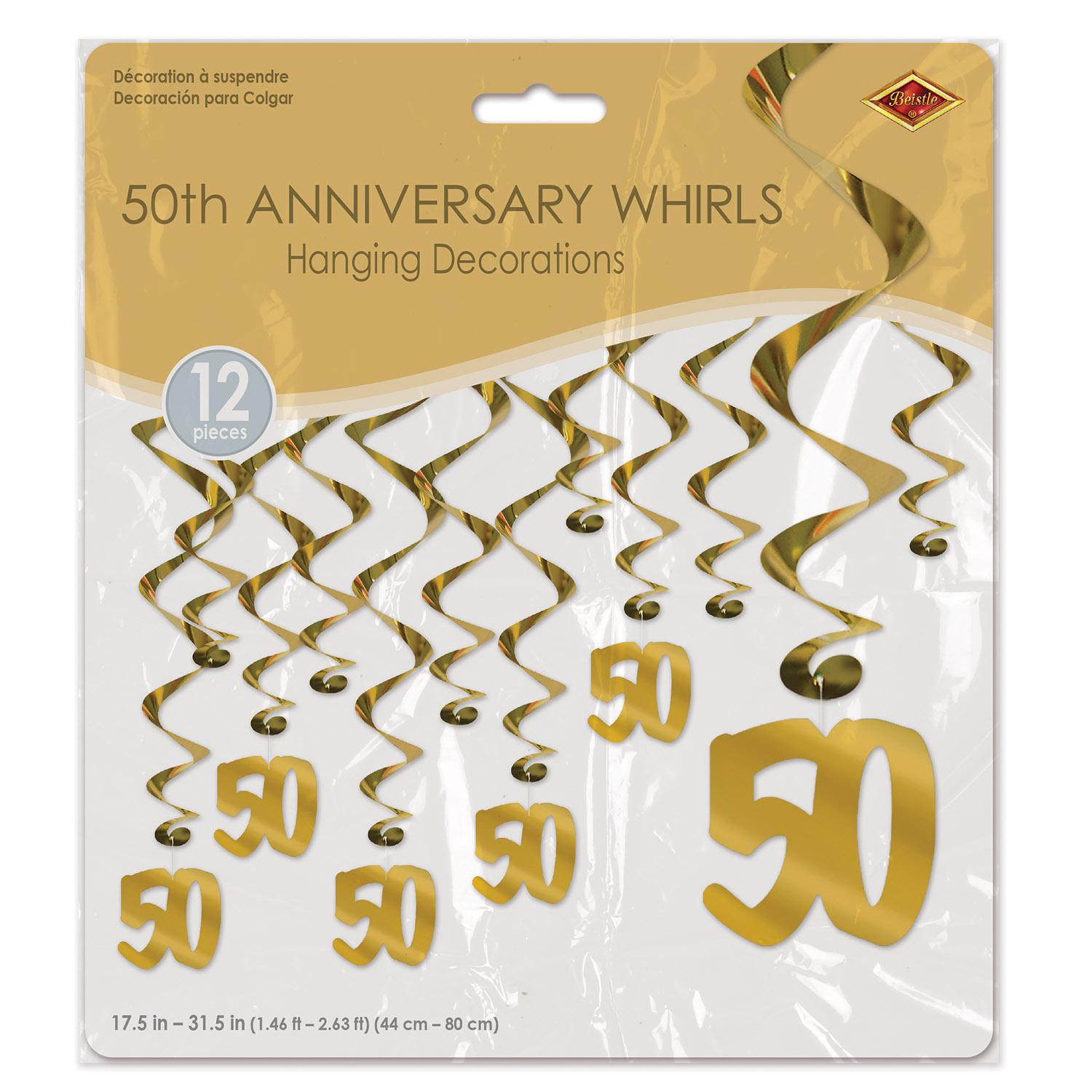 Beistle 50th Anniversary Whirls (12/Pkg)