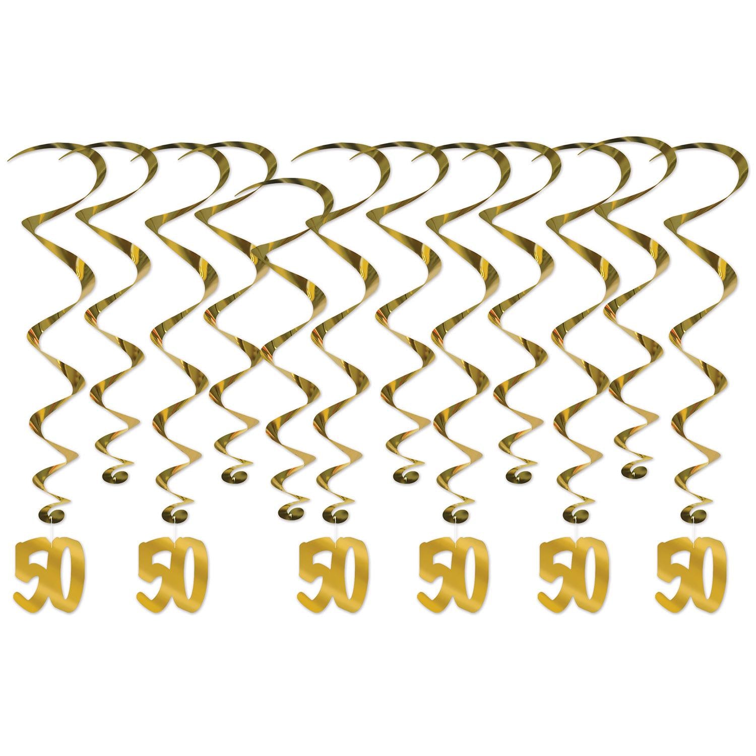 Beistle 50th Anniversary Whirls (12/Pkg)