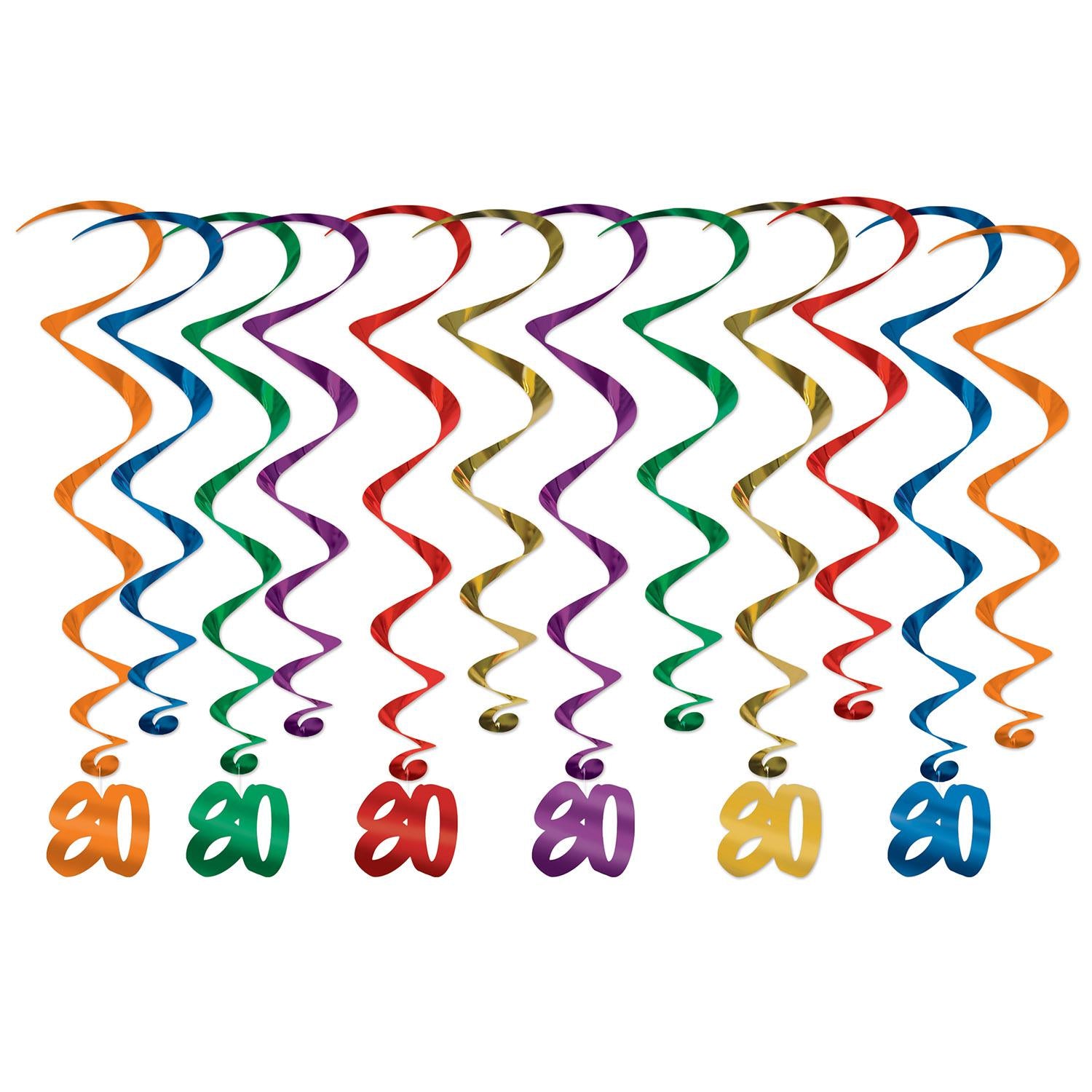 Beistle 80th Birthday Party Whirls (12/Pkg)