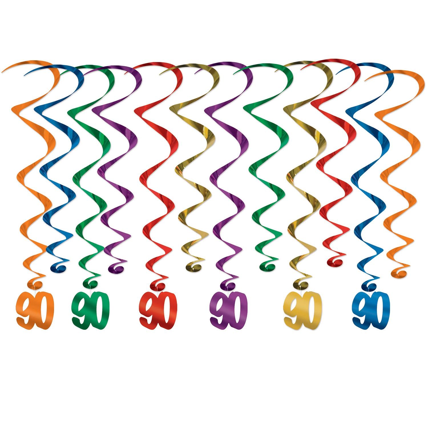 Beistle 90th Birthday Party Whirls (12/Pkg)