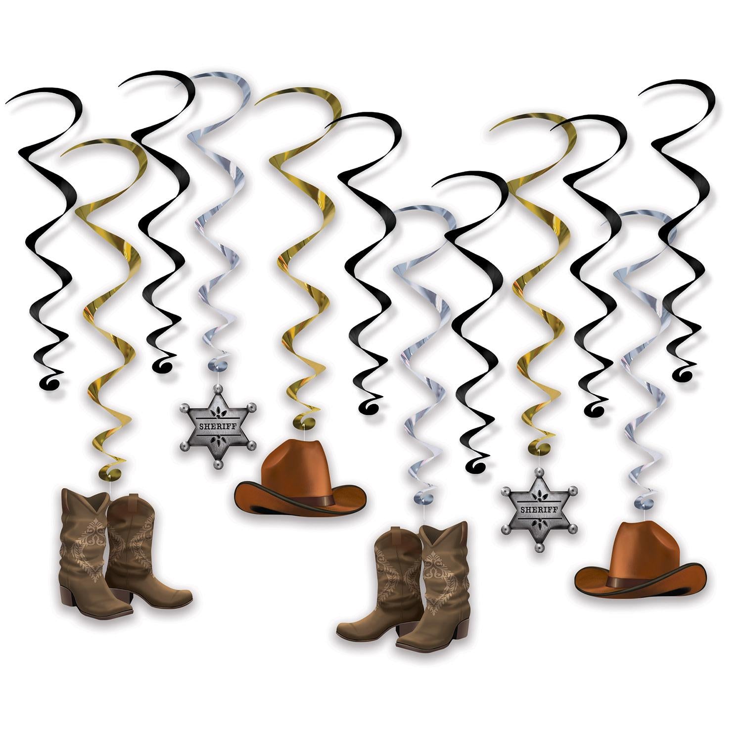 Beistle Western Party Whirls (12/Pkg)