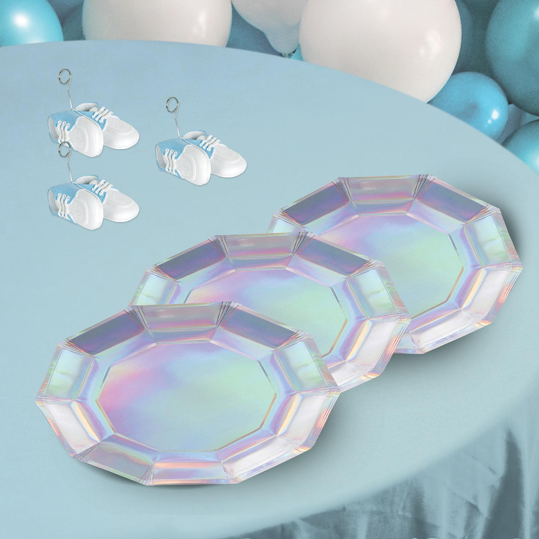 Beistle Iridescent Decagon Party Paper Plates 7 inch, 8/Pkg