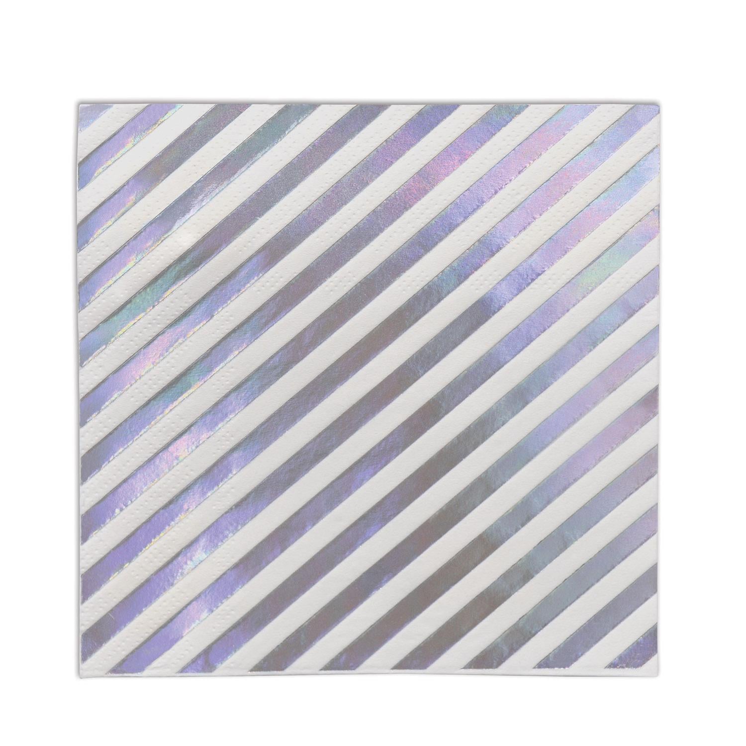 Beistle Iridescent Stripes Party Beverage Napkins (16/Pkg)