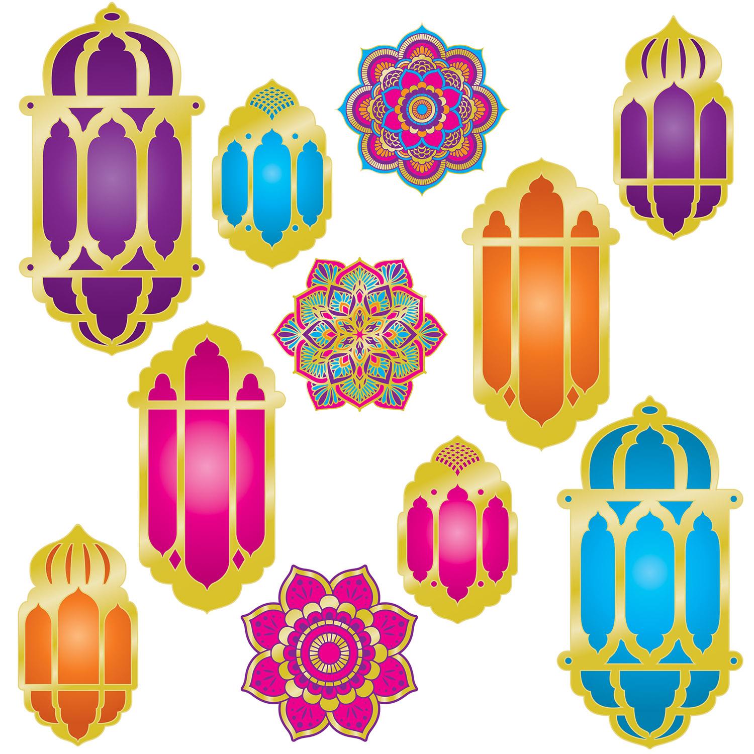 Beistle Foil Lantern & Mandala Party Cutouts (11/Pkg)