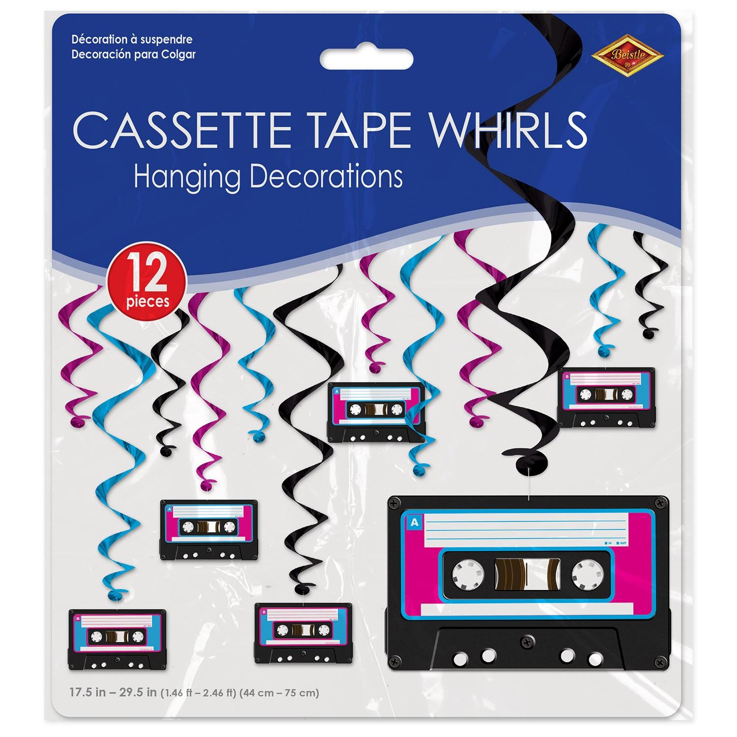 Beistle Cassette Tape Party Whirls (12/Pkg)