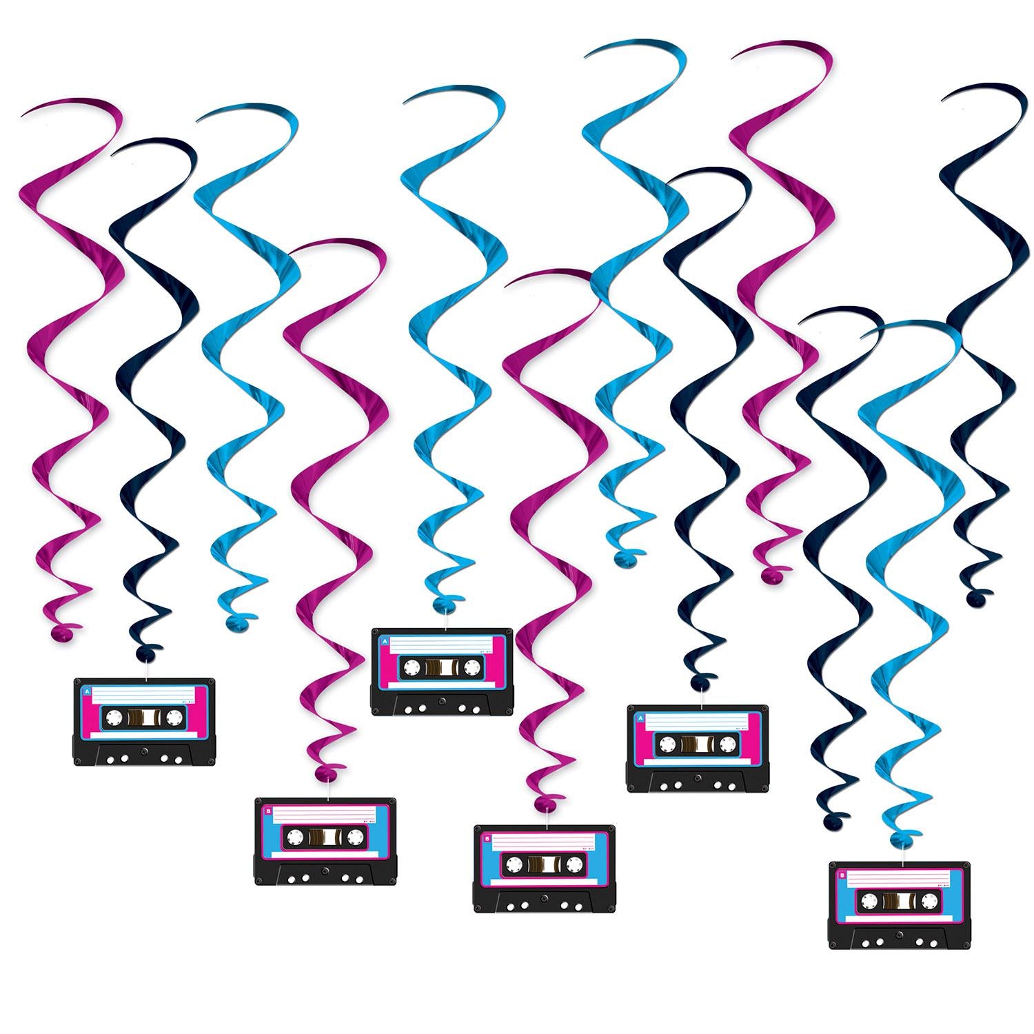 Beistle Cassette Tape Party Whirls (12/Pkg)