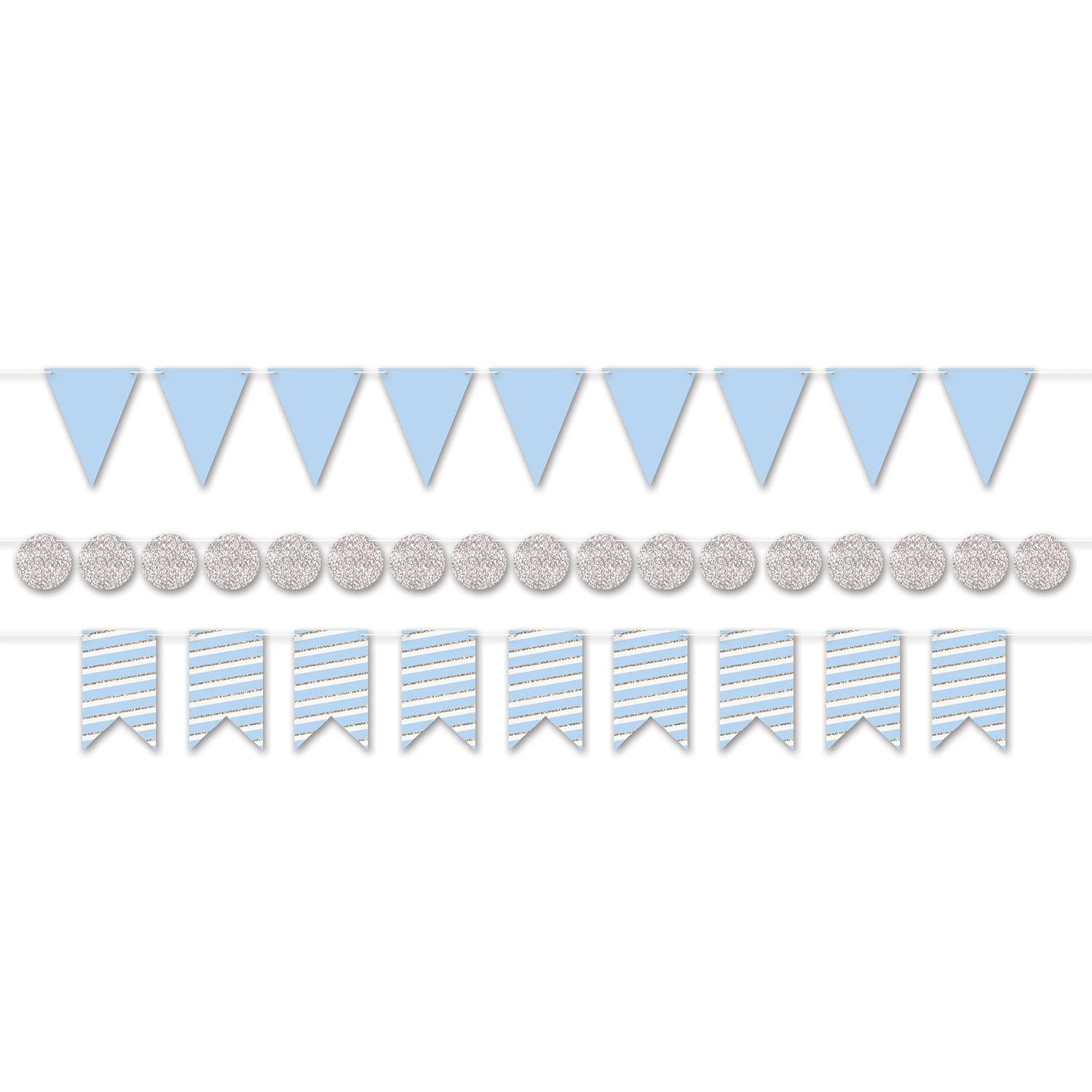 Beistle Mini Party Streamer Kit - blue & silver