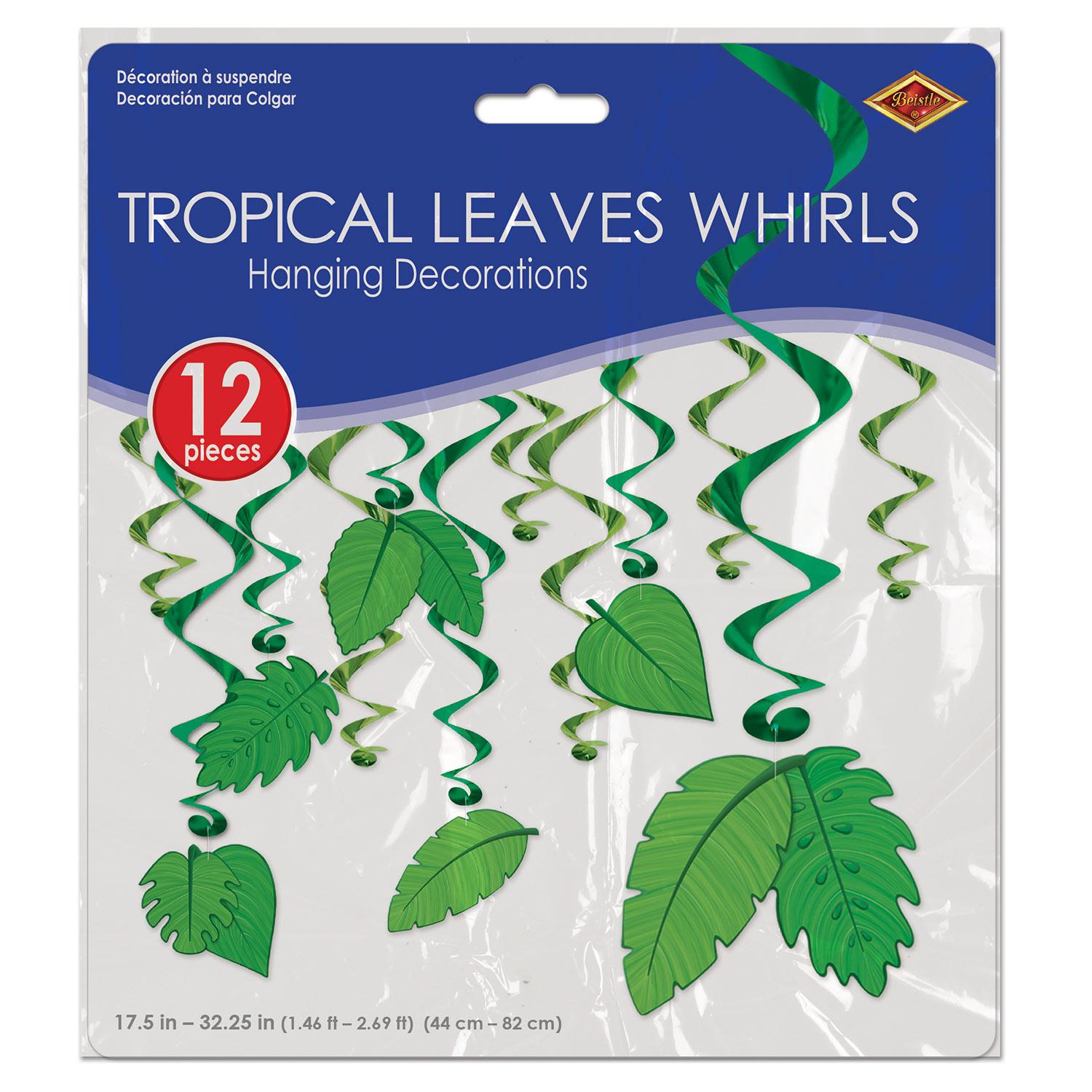 Beistle Tropical Leaves Party Whirls (12/Pkg)