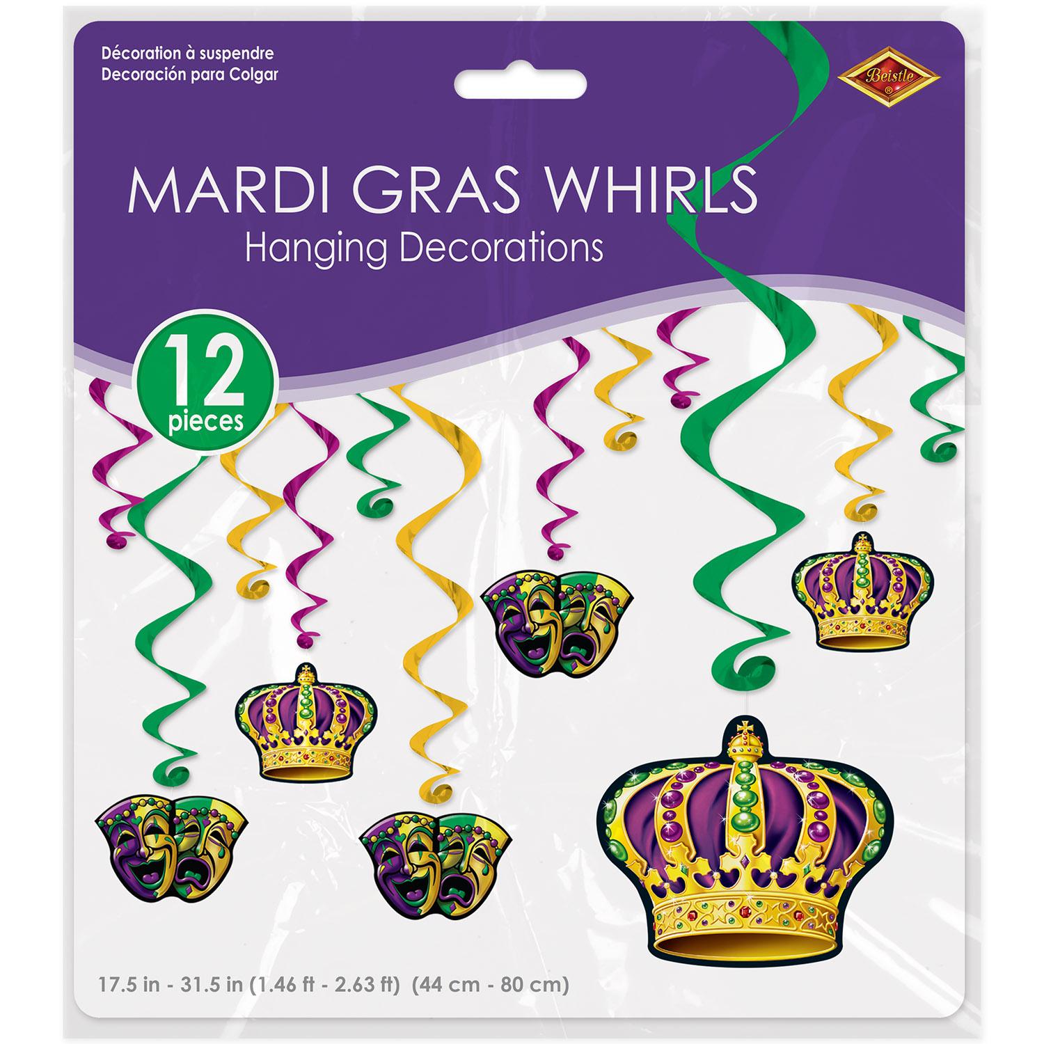 Beistle Mardi Gras Whirls (12/Pkg)