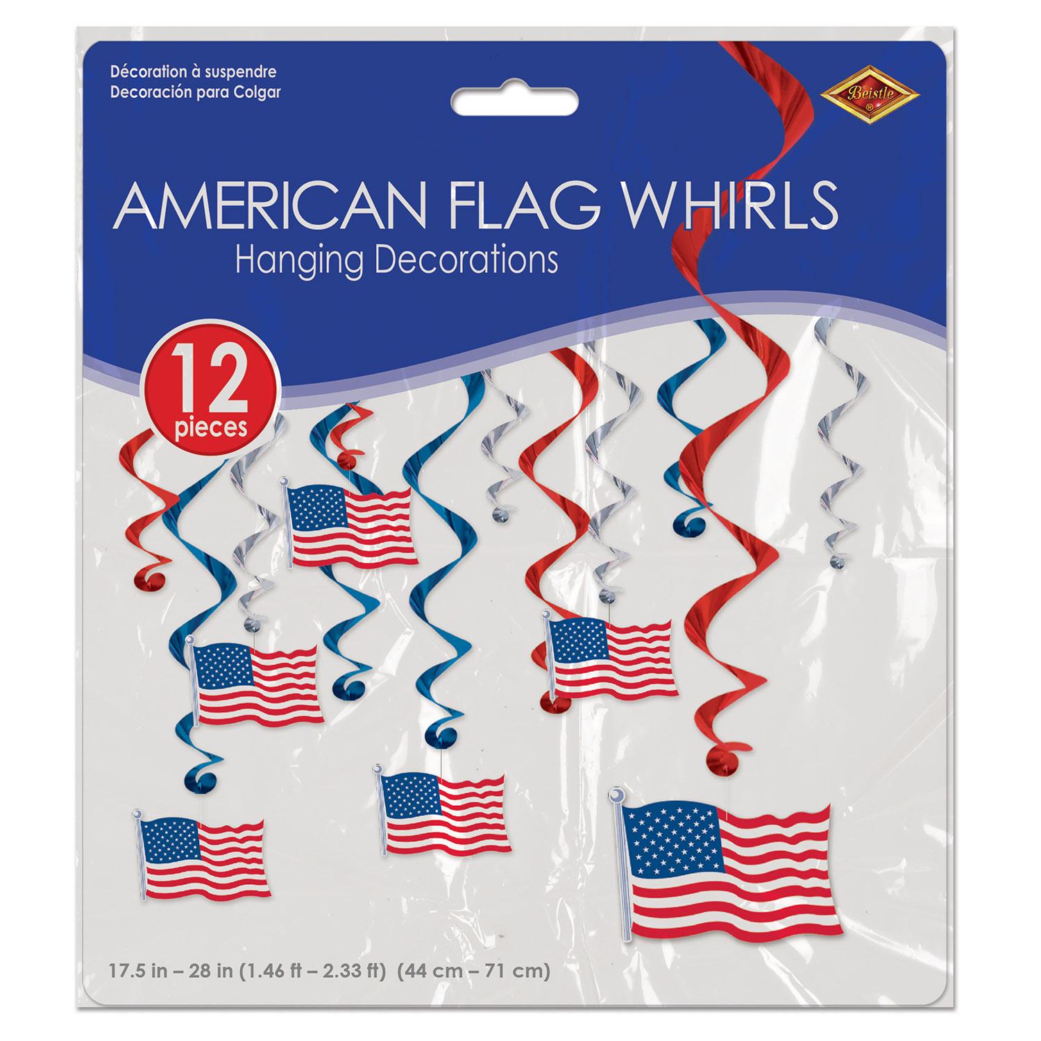 Beistle American Flag Party Whirls (12/Pkg)