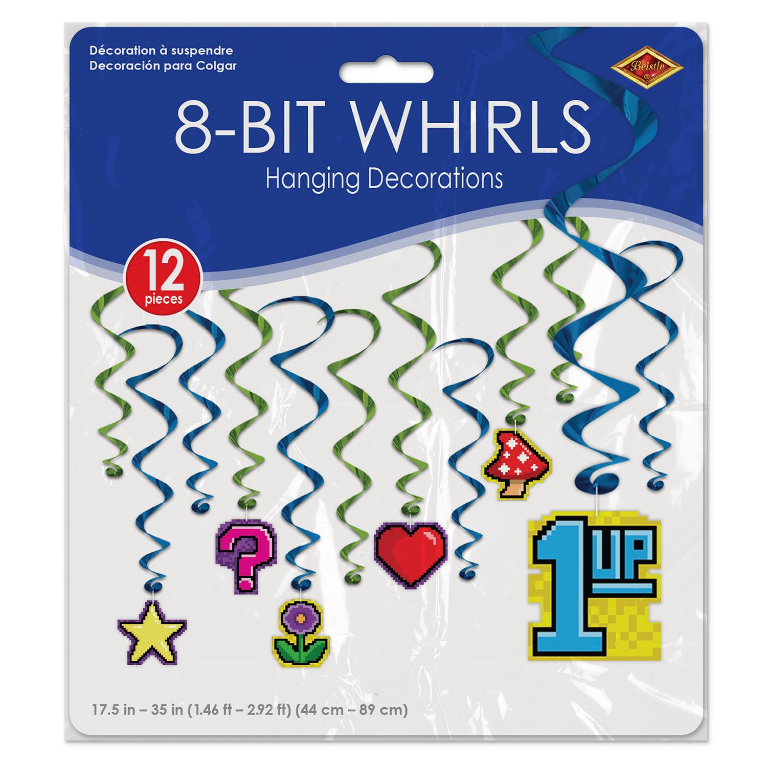 Beistle 8-Bit Party Whirls (12/Pkg)