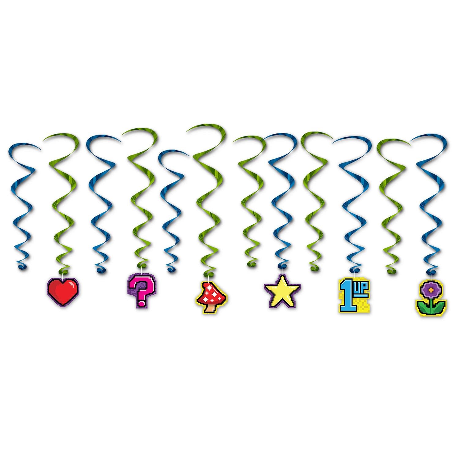 Beistle 8-Bit Party Whirls (12/Pkg)