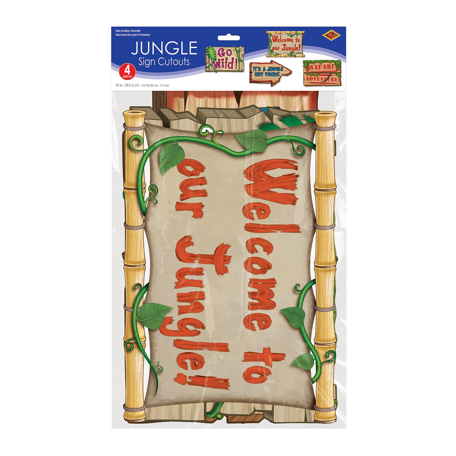 Beistle Jungle Party Sign Cutouts (4/Pkg)