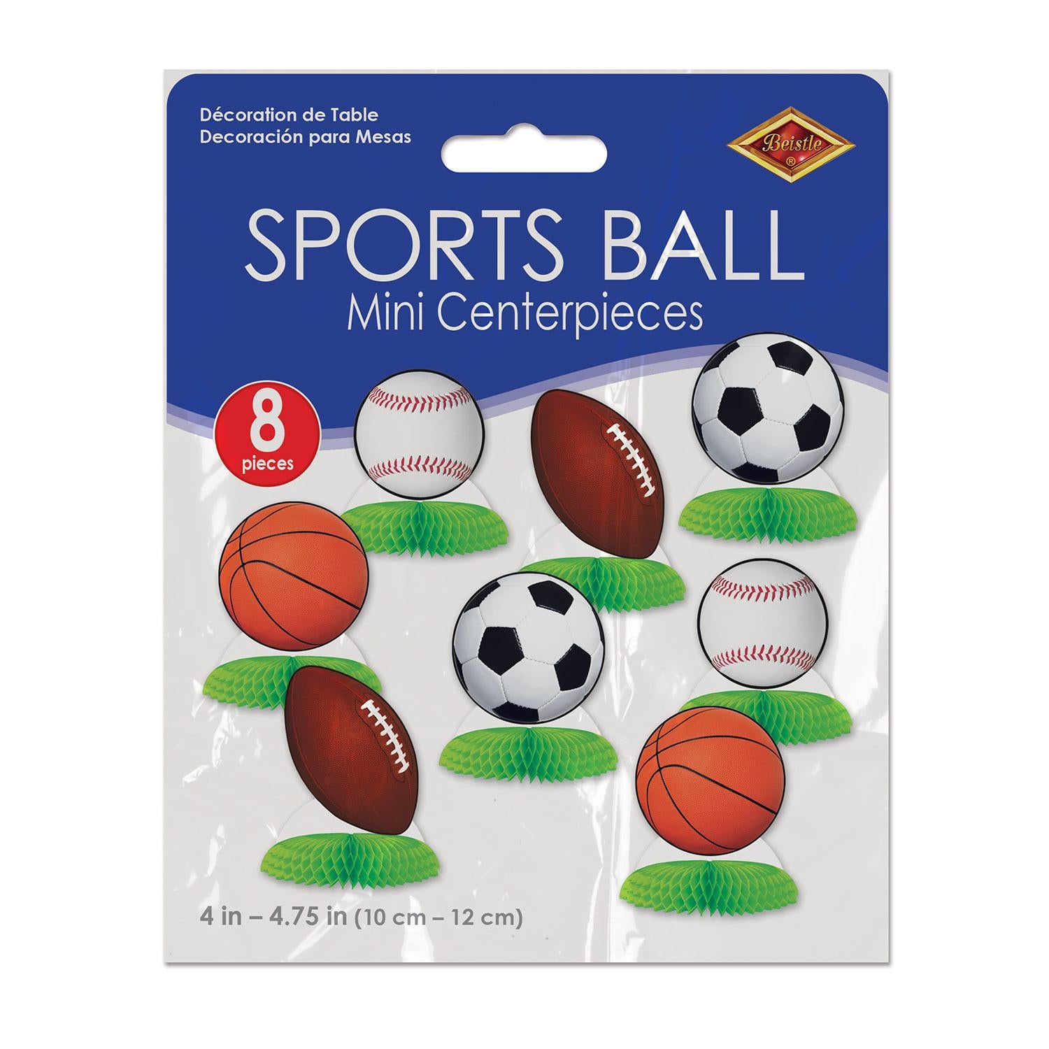 Beistle Sports Ball Mini Party Centerpieces (8/Pkg)