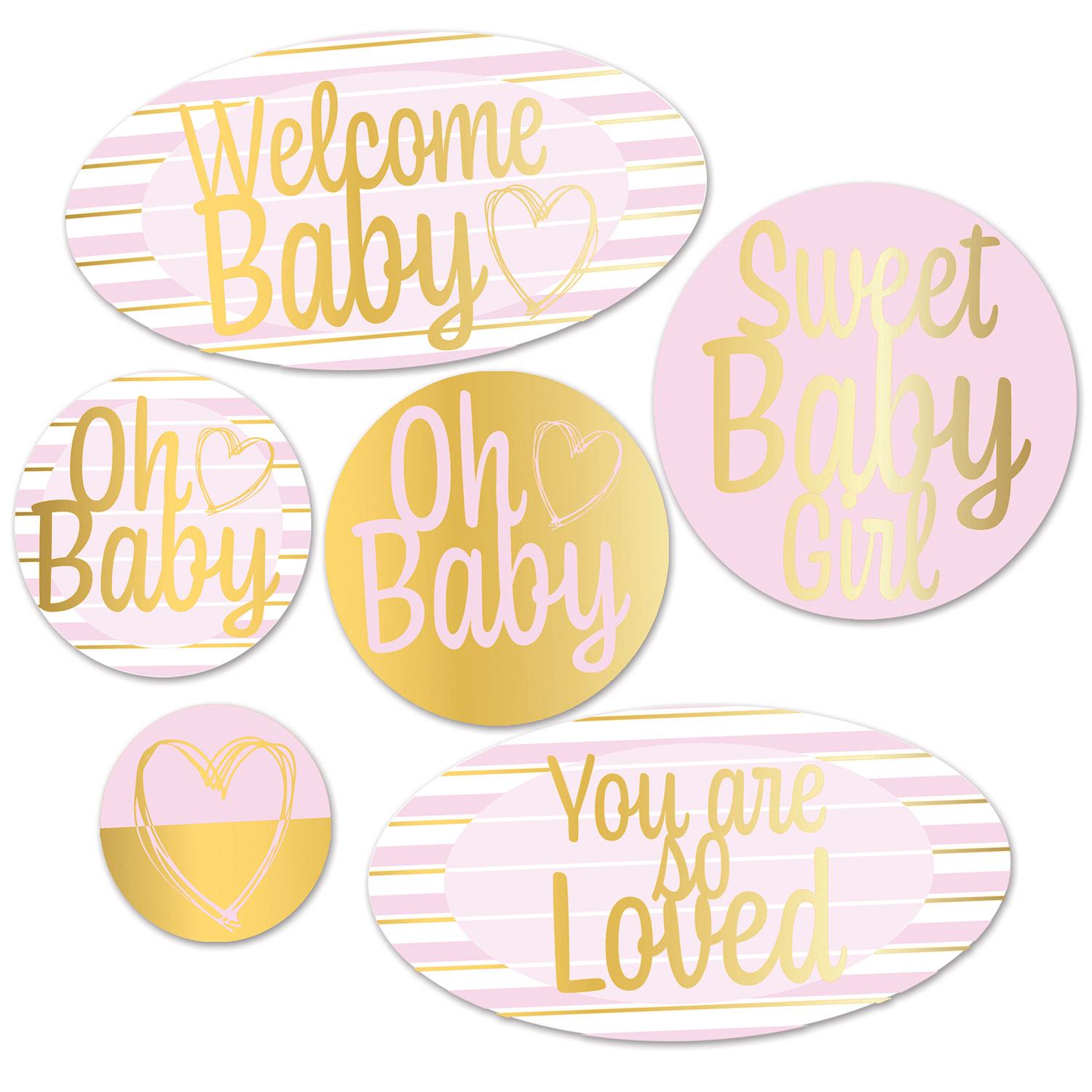 Beistle Foil Welcome Baby Cutouts - Girl (6/Pkg)