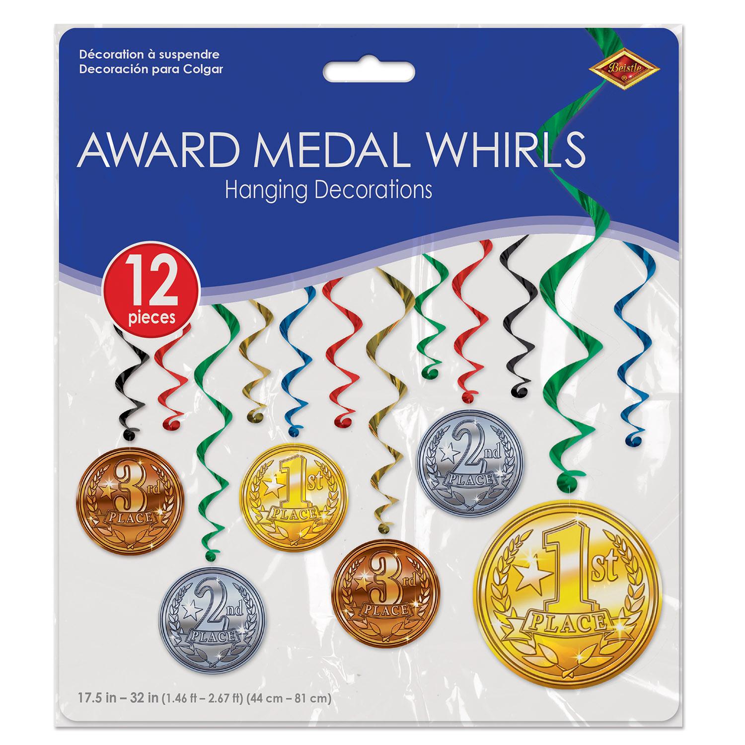 Beistle Award Medal Party Whirls (12/Pkg)