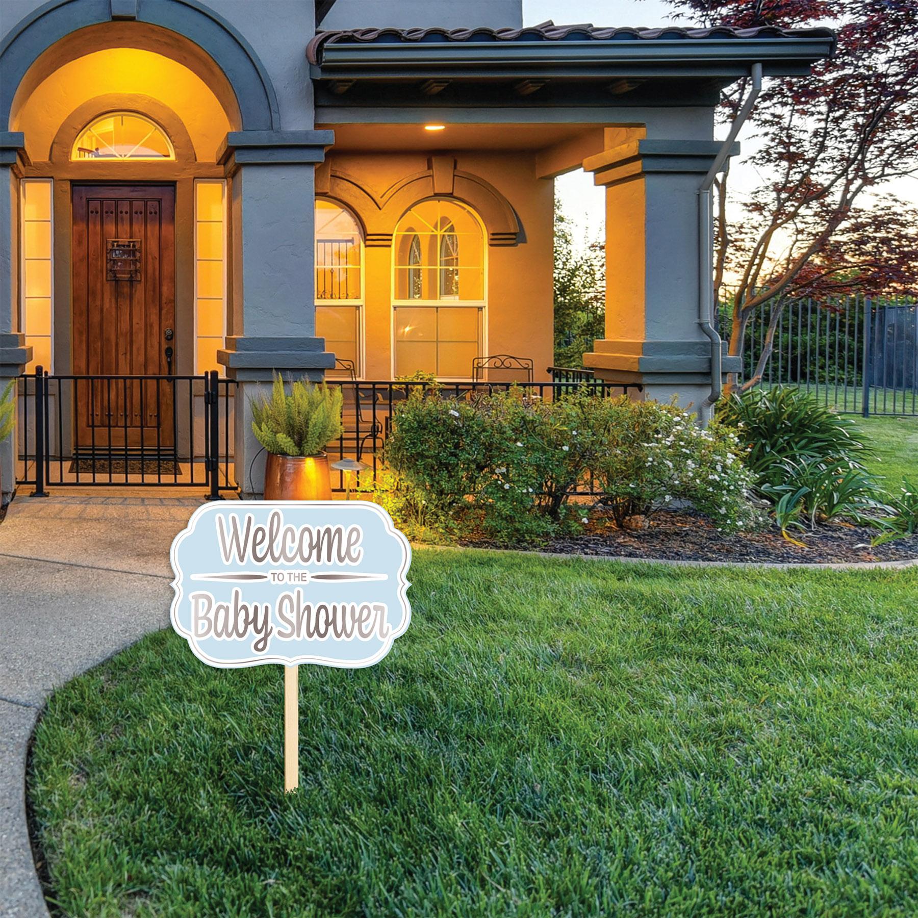 Beistle Foil Welcome To The Baby Shower Yard Sign- Blue