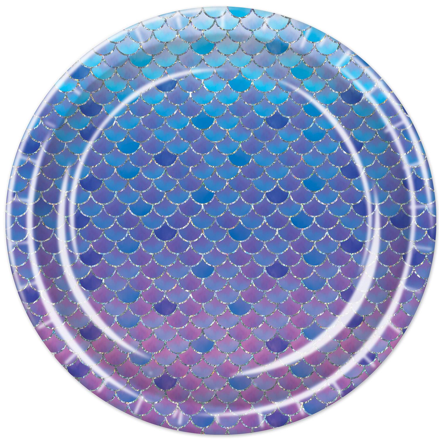 Beistle Mermaid Scales Paper Plates 9 inch, 8/Pkg