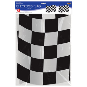 Bulk Jumbo Checkered Flag Cutouts (Case of 24) by Beistle