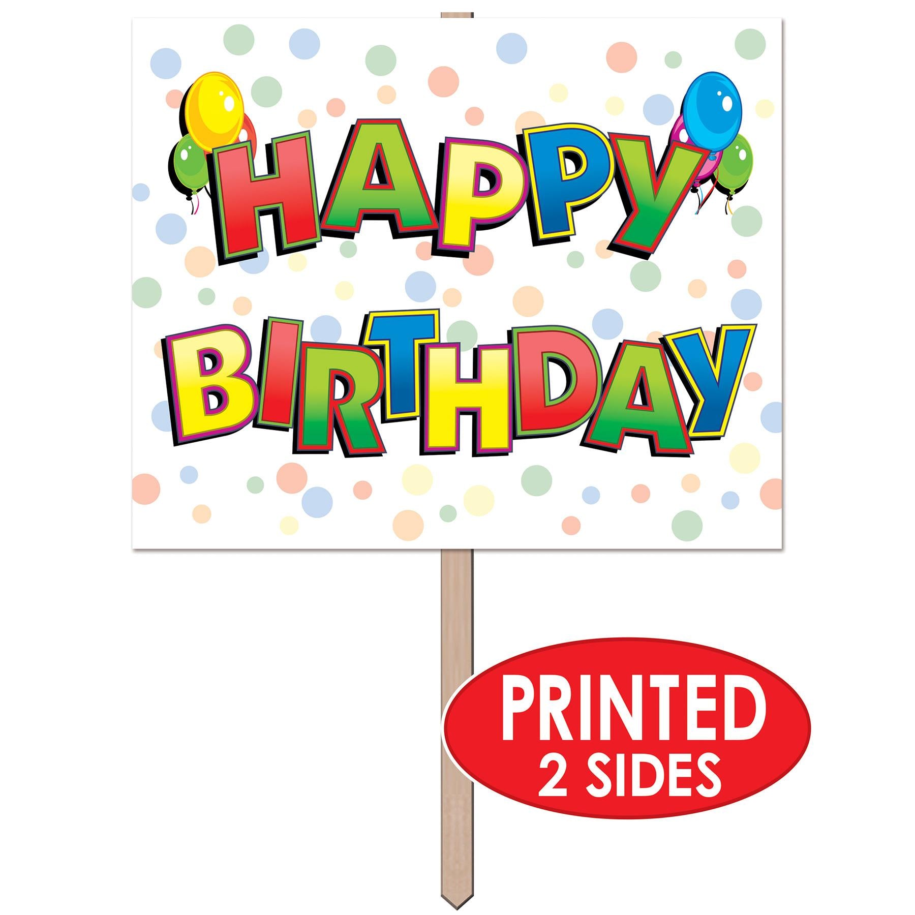 Beistle Balloon Happy Birthday Party Yard Sign