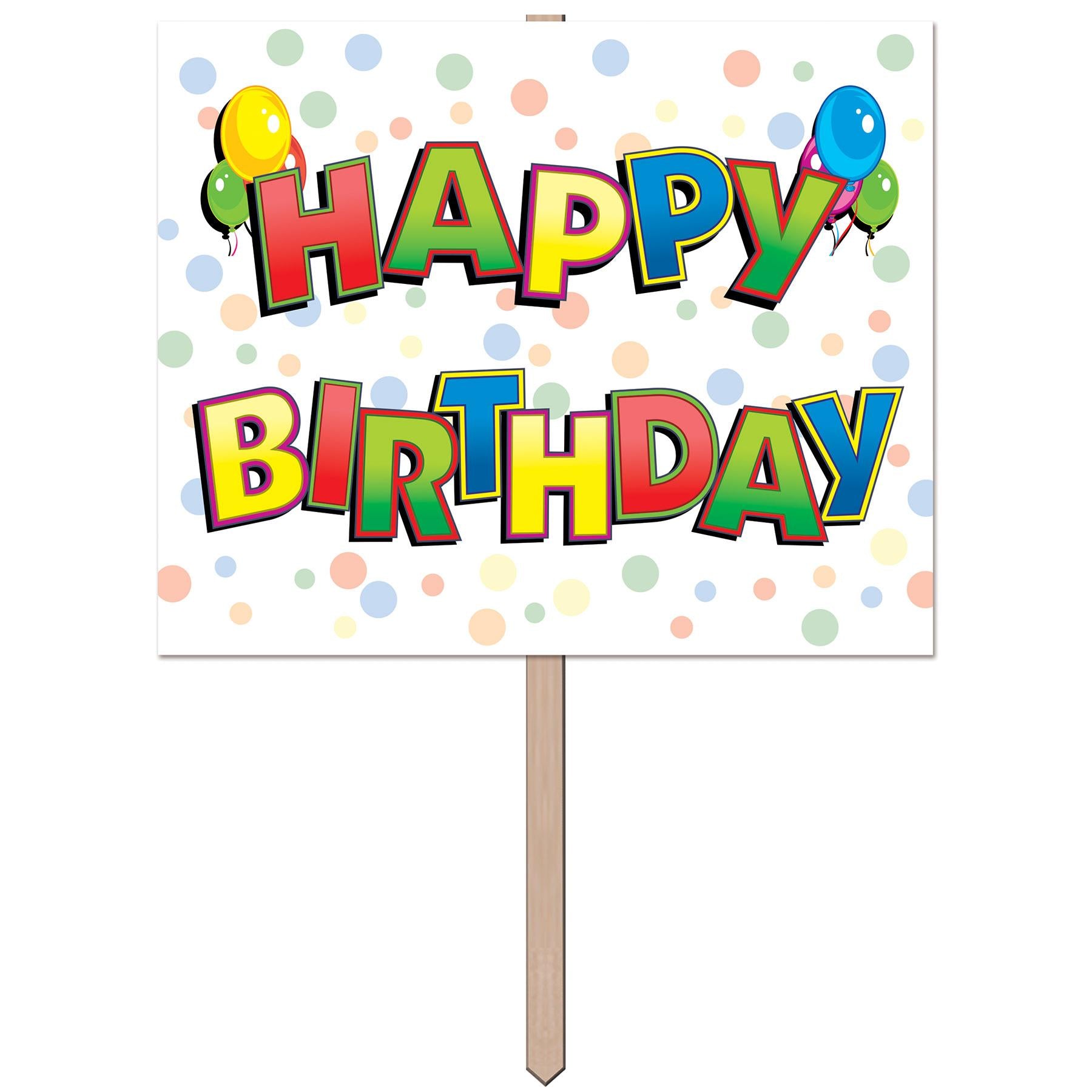 Beistle Balloon Happy Birthday Party Yard Sign