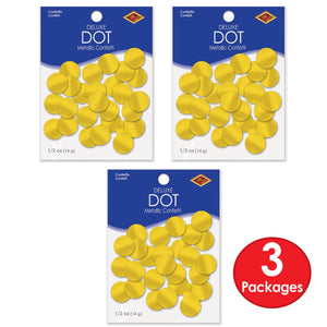 Bulk Metallic Deluxe Dot Confetti - gold (12 Packages) by Beistle