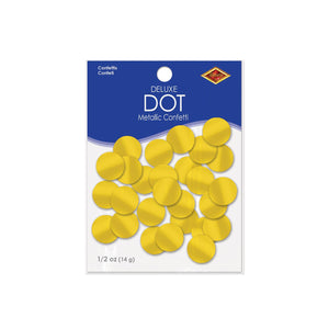 Bulk Metallic Deluxe Dot Confetti - gold (12 Packages) by Beistle