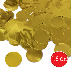 Bulk Metallic Deluxe Dot Confetti - gold (12 Packages) by Beistle