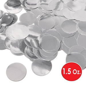 Bulk Metallic Deluxe Dot Confetti - silver (12 Packages) by Beistle