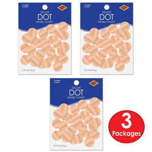 Bulk Metallic Deluxe Dot Confetti - rose gold (12 Packages) by Beistle