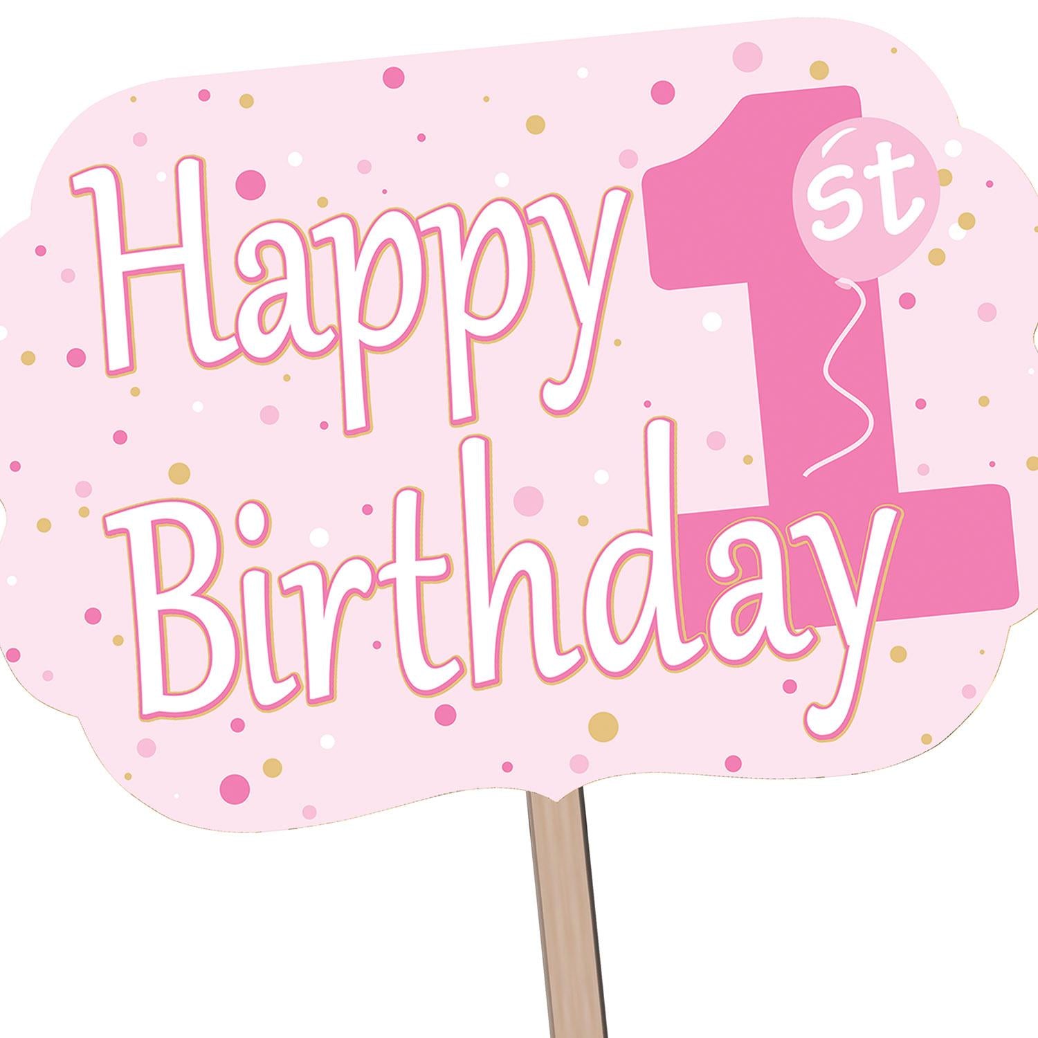 Beistle 1st Birthday Party Yard Sign - Pink