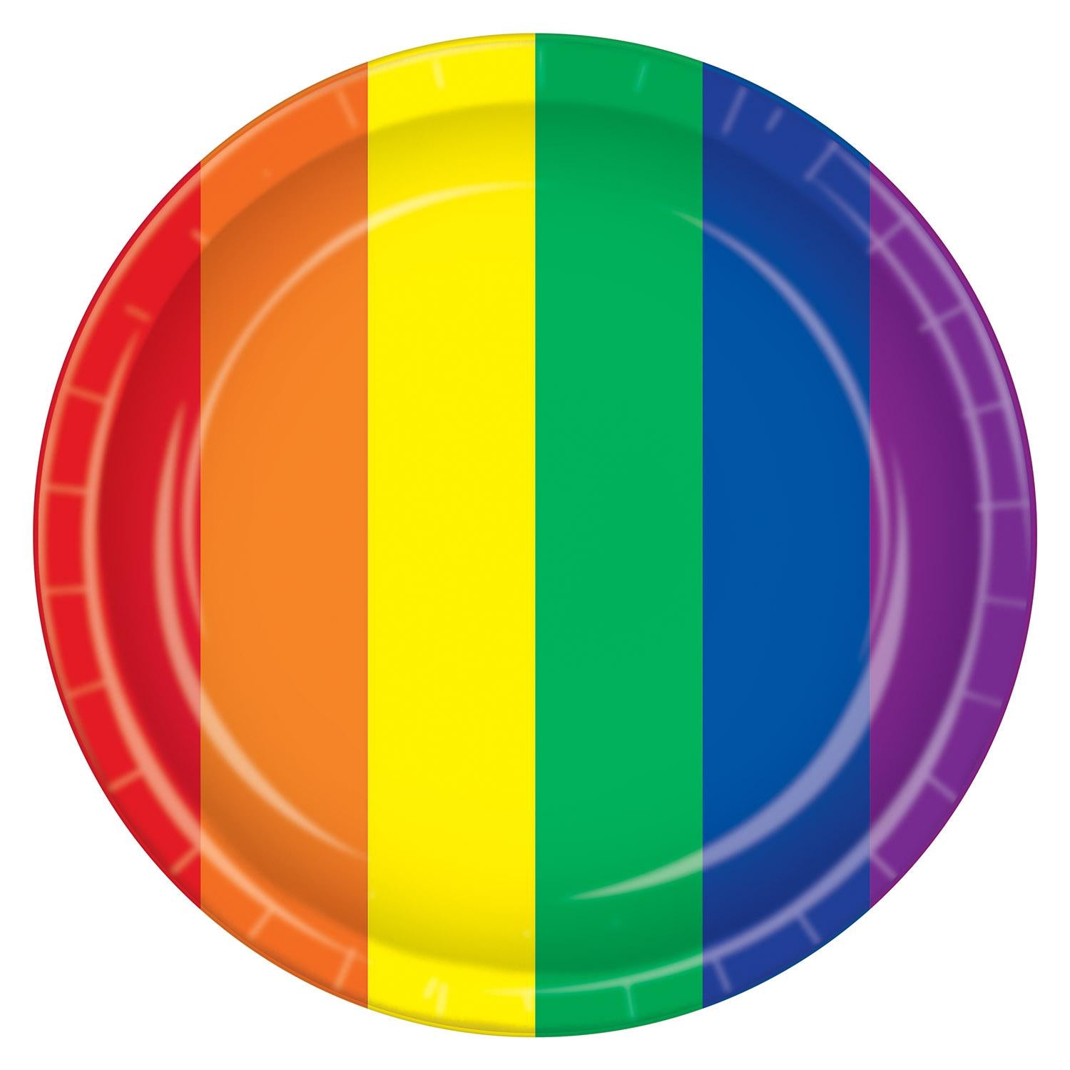 Beistle Rainbow Paper Plates 9 inch, 8/Pkg