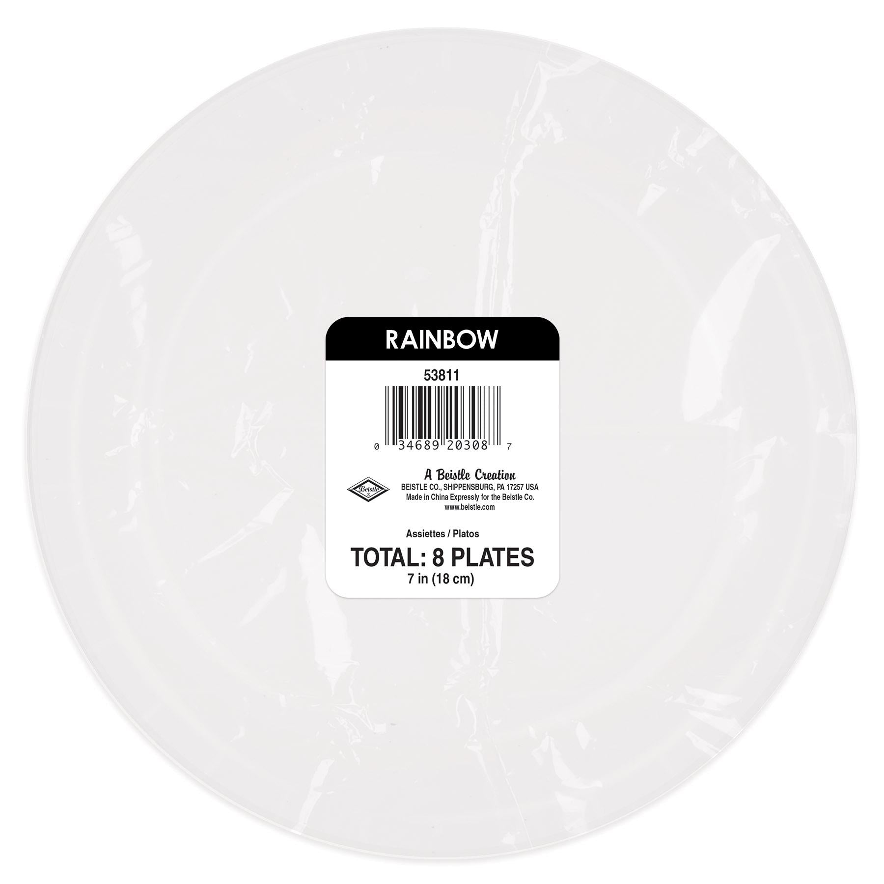 Rainbow Paper Plates 9 inch, 8/Pkg, 96/Case (Party Pack) (12 Packages)