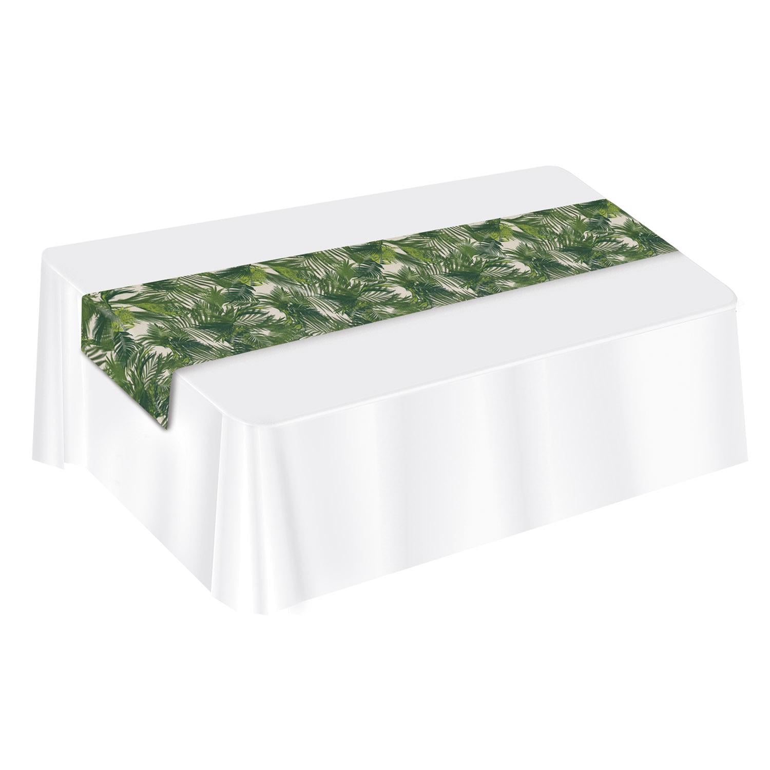 Beistle Luau Party Palm Leaf Fabric Table Runner