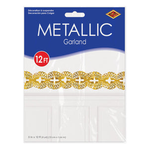 Bulk Metallic Garland - Gold (Case of 12) by Beistle