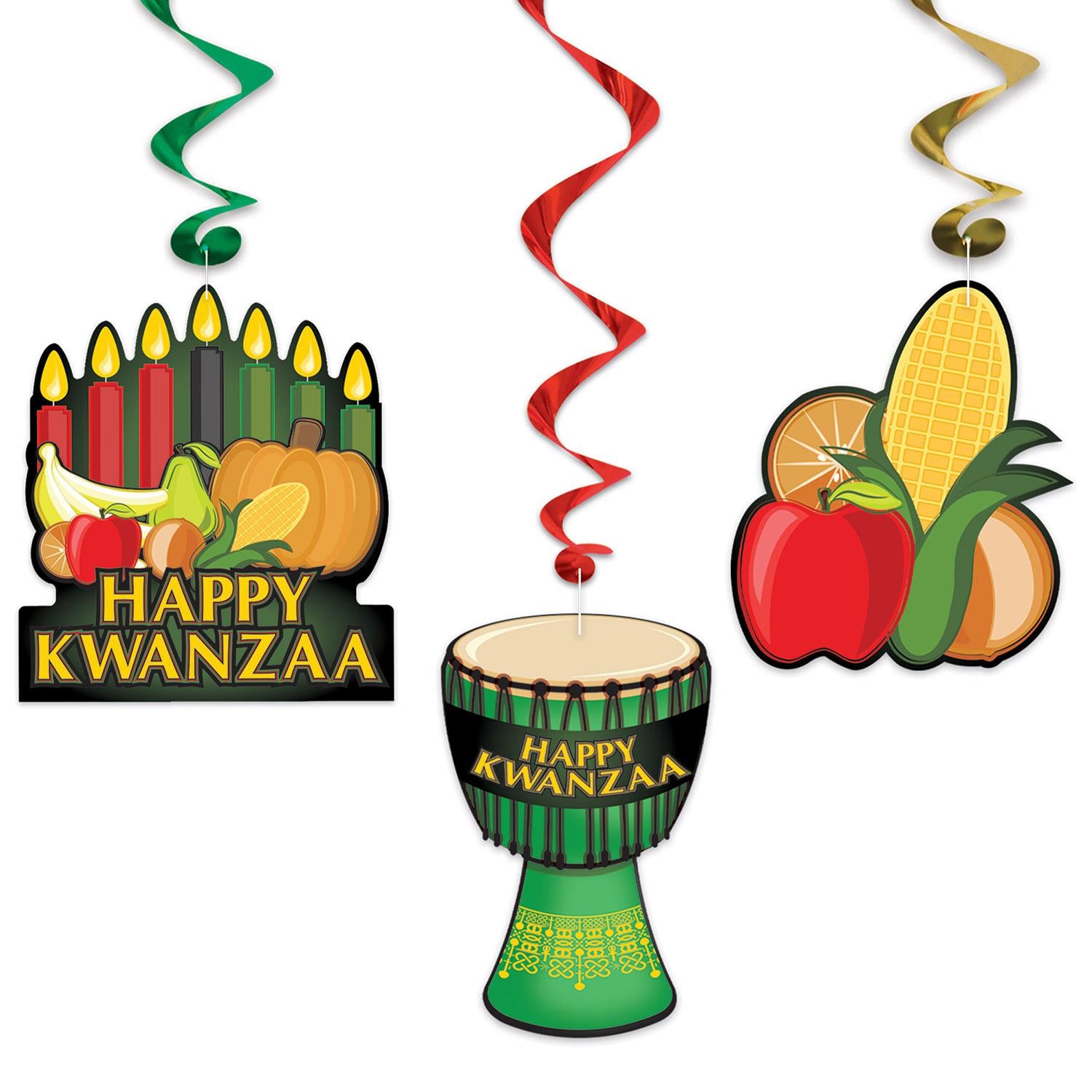 Beistle Happy Kwanzaa Whirls (12/Pkg)