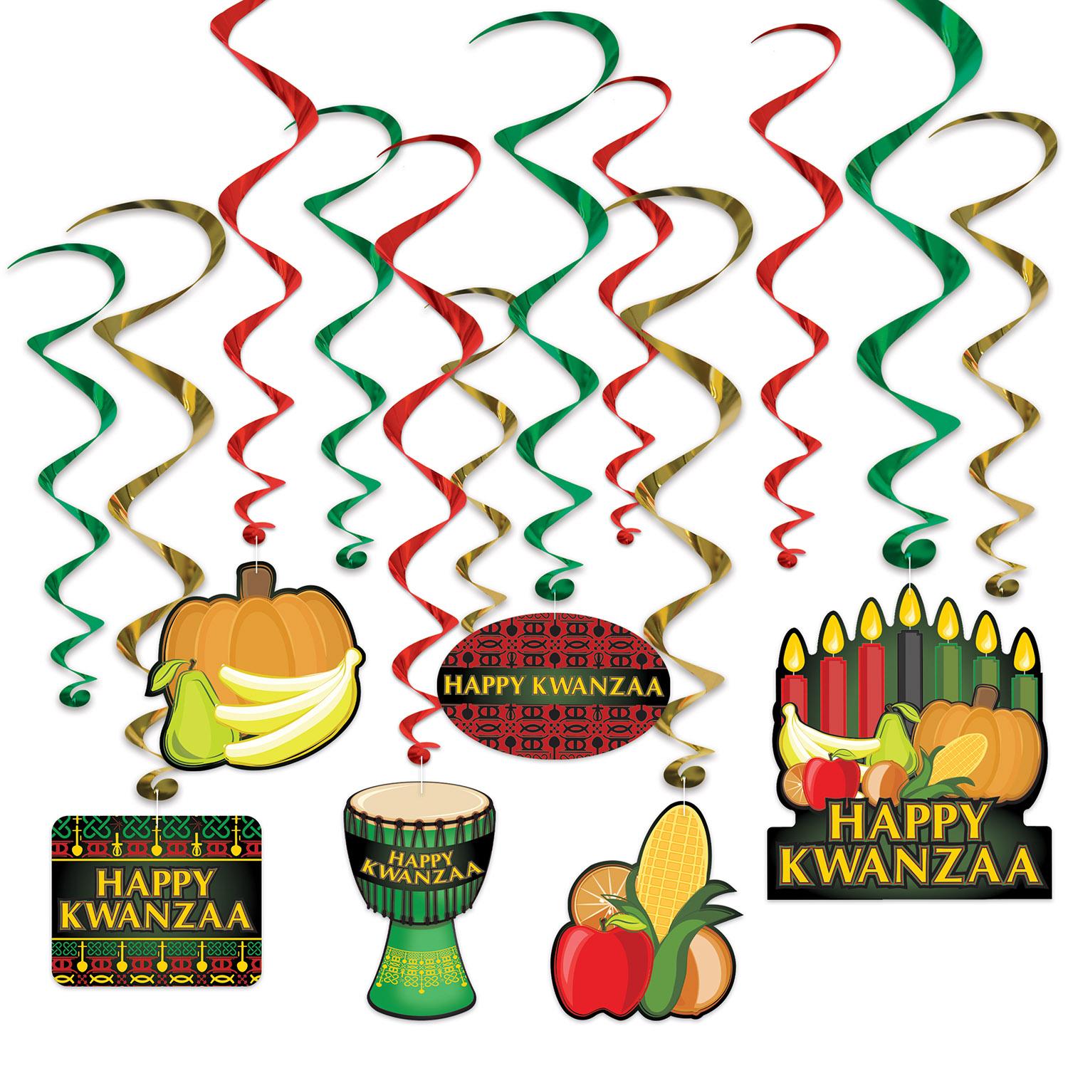 Beistle Happy Kwanzaa Whirls (12/Pkg)