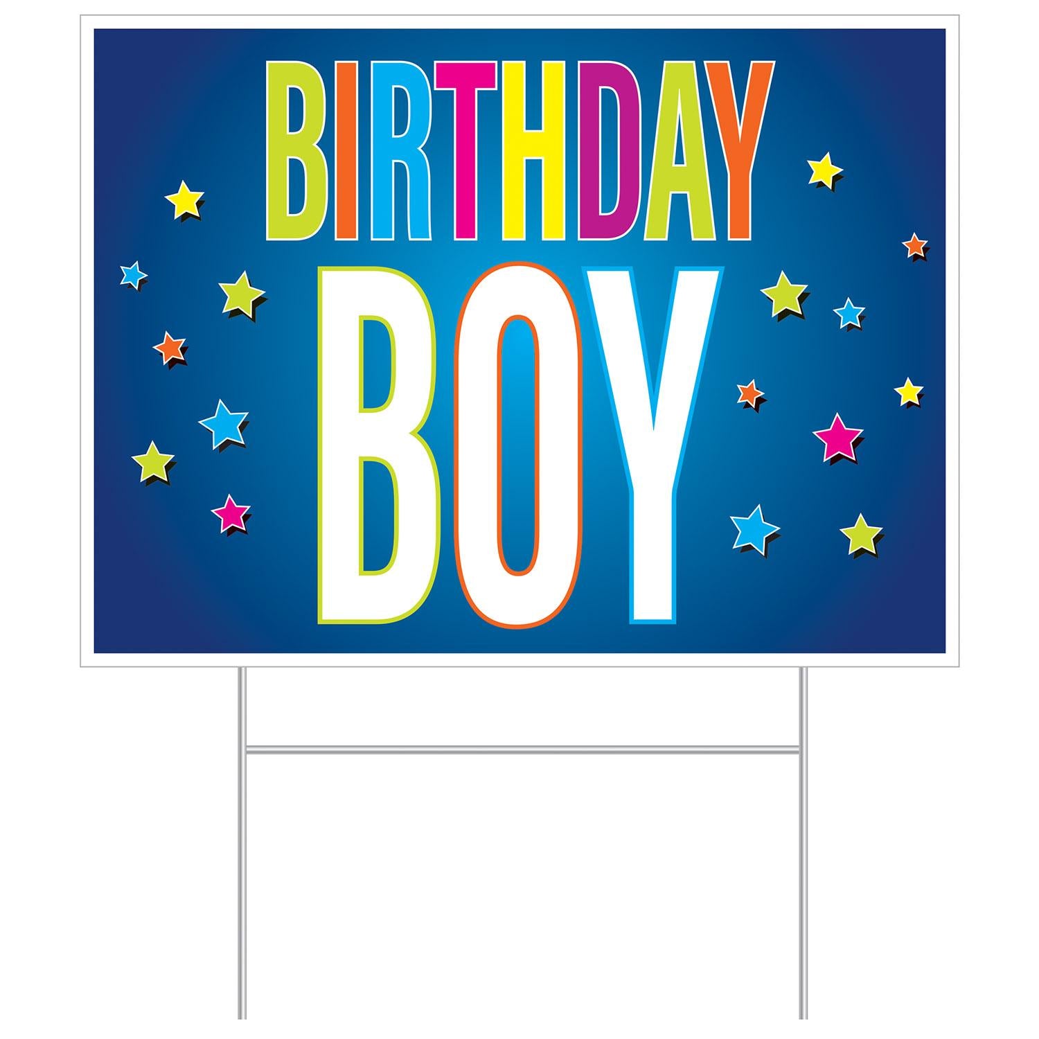 Beistle Plastic Birthday Party Boy Yard Sign