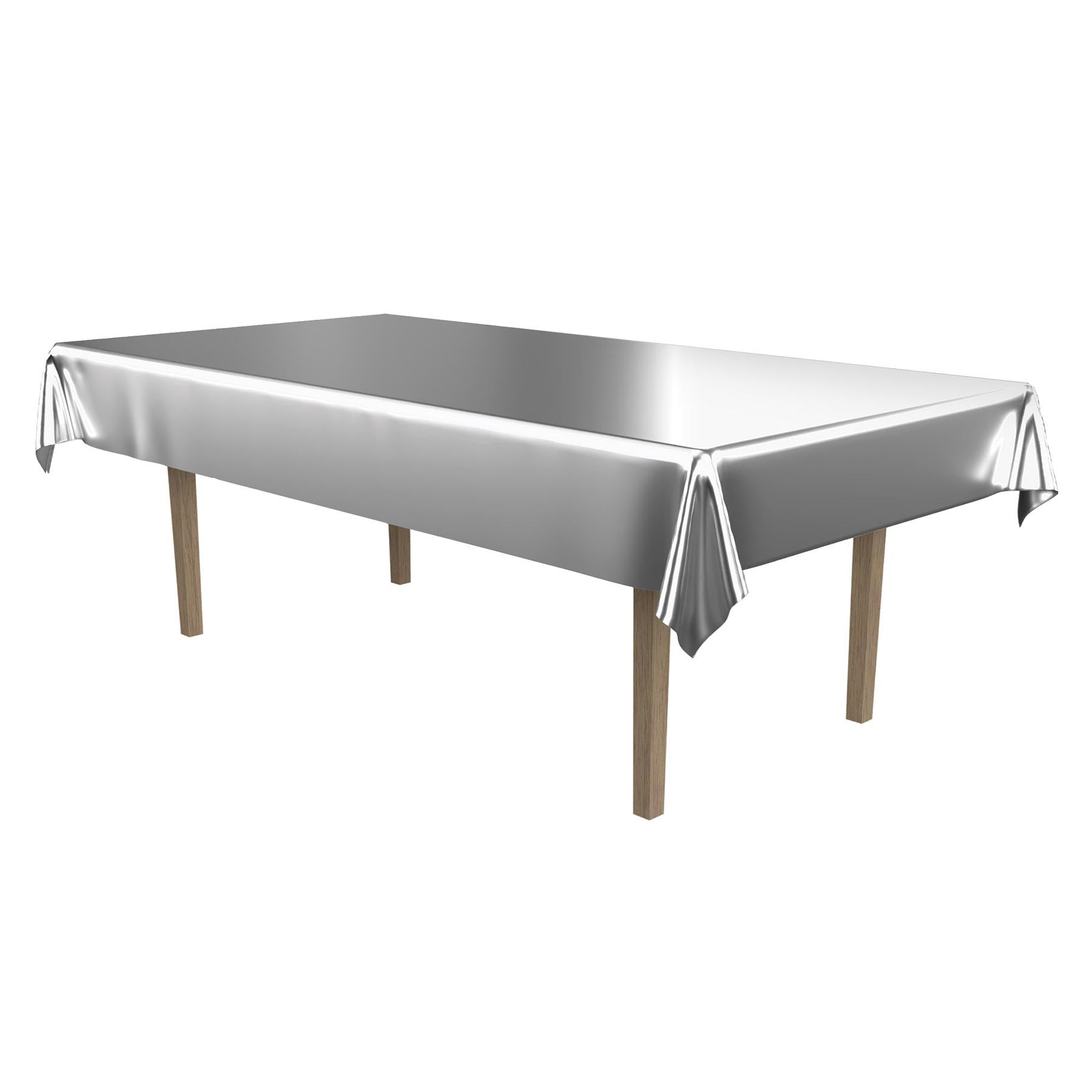 Beistle Metallic Rectangular Party Tablecover - Silver