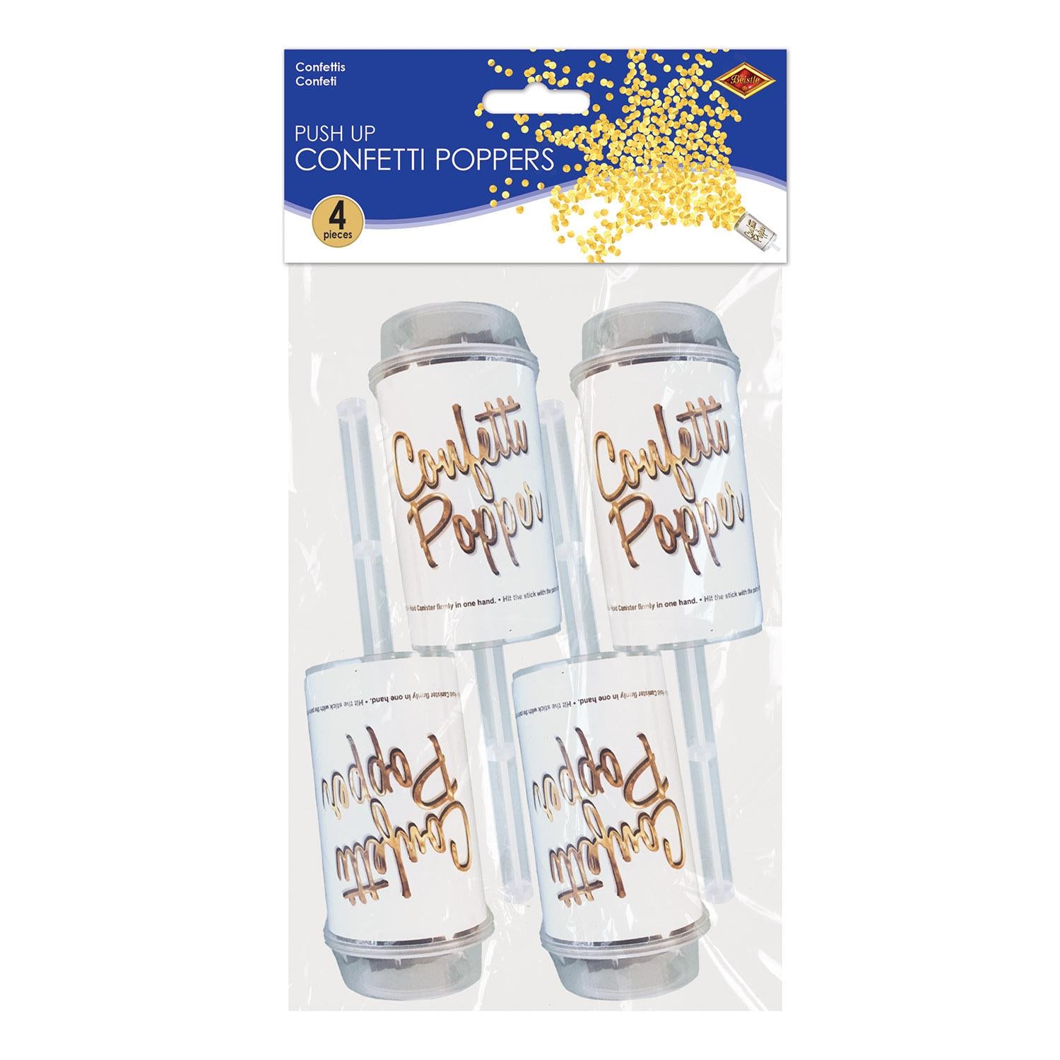 Beistle Push Up Party Confetti Poppers - gold (4/Pkg)