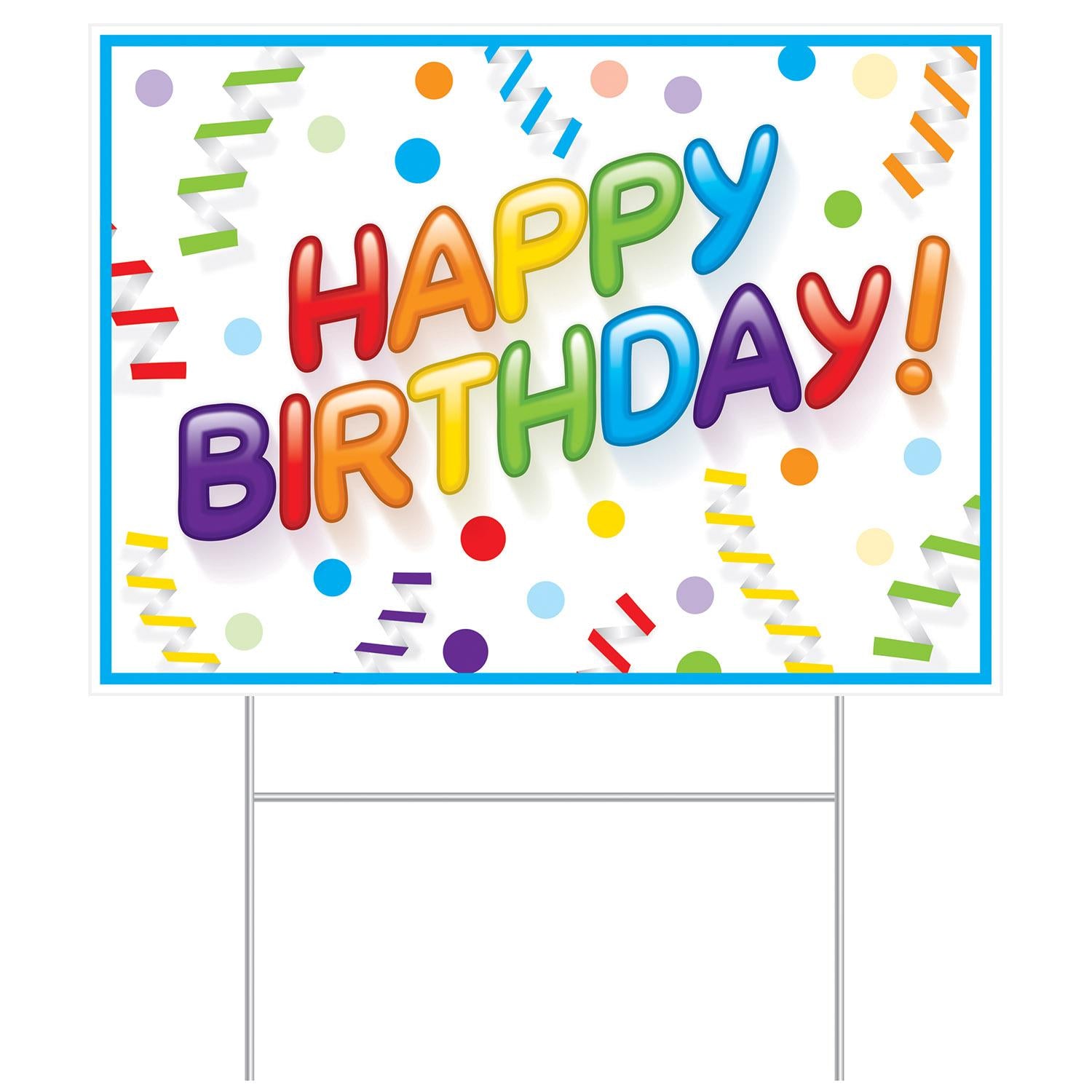 Beistle Plastic Happy Birthday Party Yard Sign