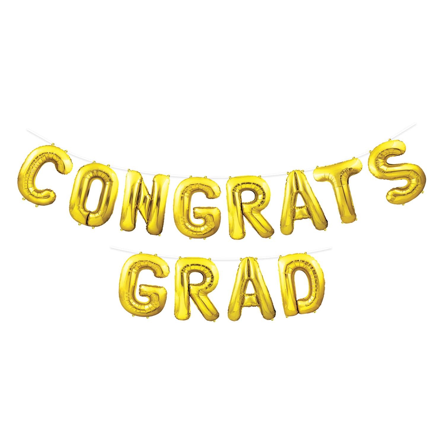 Beistle Congrats Grad Graduation Party Balloon Streamer